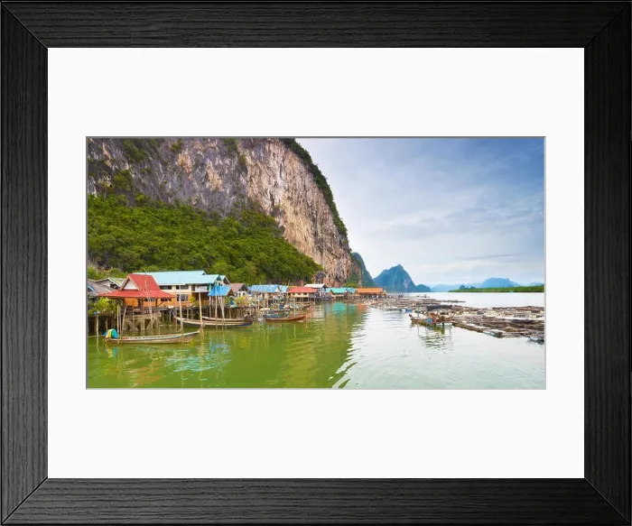 Framed Print : Thailand - Panyee Island, Phang Nga Bay, muslim fishing village Framed Print : Thailand - Panyee Island, Phang Nga Bay, muslim fishing village
