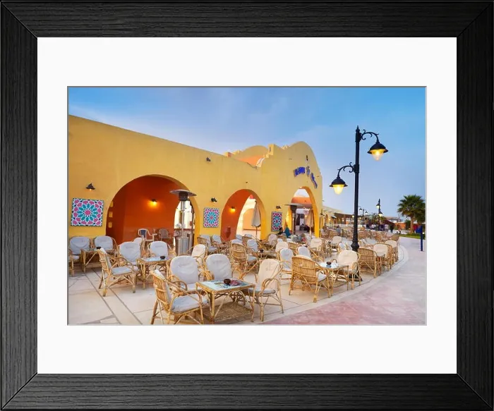 Framed Print : Egypt - Hurghada, Marina, promenade by night Framed Print : Egypt - Hurghada, Marina, promenade by night