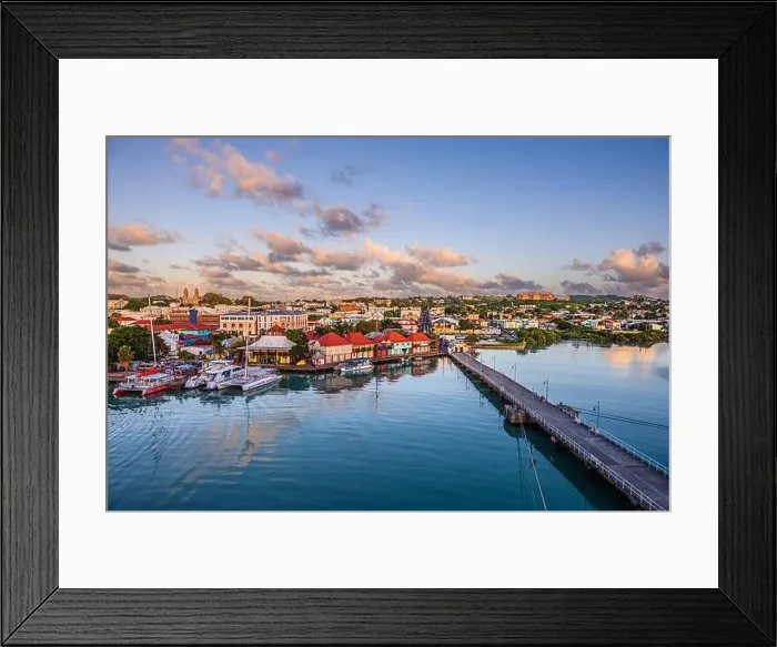 Framed Print : St. John's, Antigua overlooking Redcliffe Quay at dusk Framed Print : St. John's, Antigua overlooking Redcliffe Quay at dusk