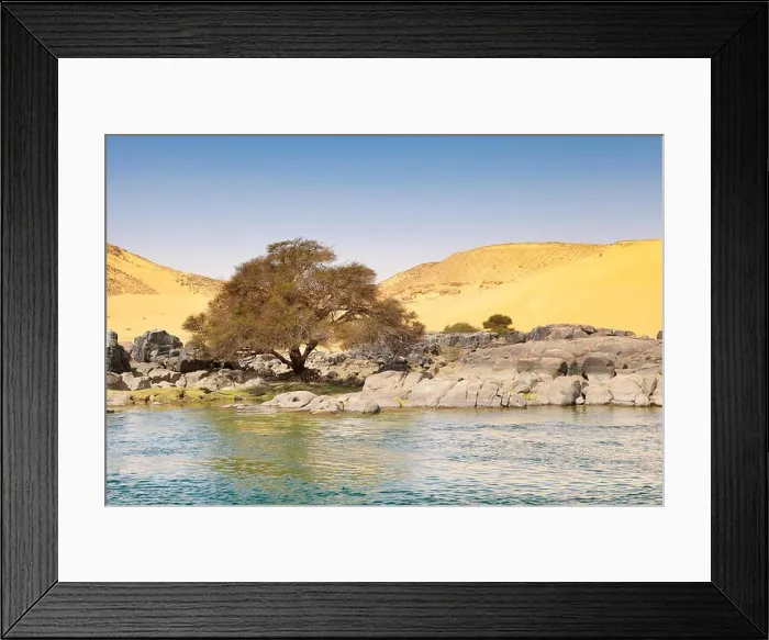 Framed Print : Egypt - bank of the Nile River, protected area of the First Cataract Framed Print : Egypt - bank of the Nile River, protected area of the First Cataract