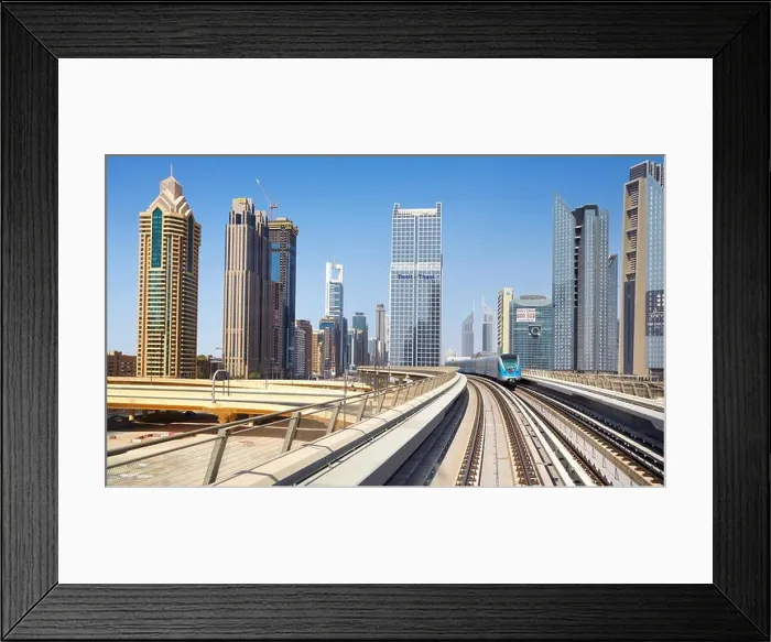 Framed Print : Dubai - metro route, United Arab Emirates Framed Print : Dubai - metro route, United Arab Emirates