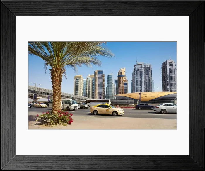Framed Print : Dubai cityscape - Sheikh al Zayed road, United Arab Emirates Framed Print : Dubai cityscape - Sheikh al Zayed road, United Arab Emirates
