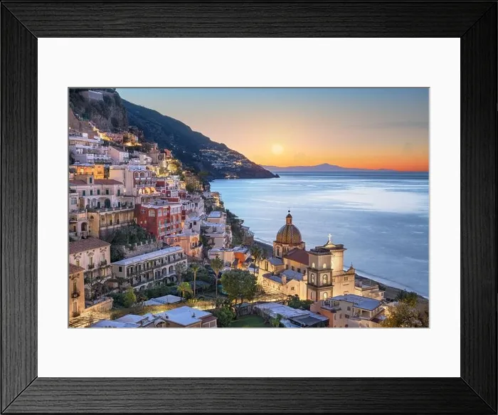 Framed Print : Positano, Italy along the Amalfi Coast at dusk Framed Print : Positano, Italy along the Amalfi Coast at dusk