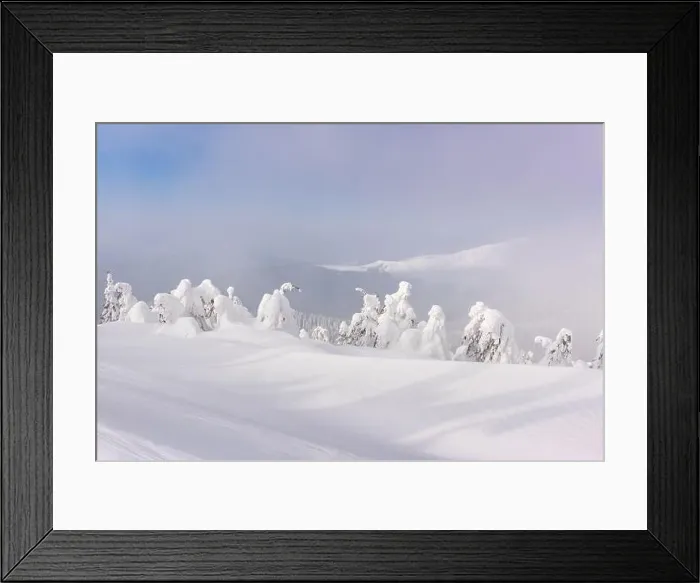 Framed Print : Fantastic winter landscape with snowy trees. Carpathian mountains, Ukraine, Europe. Christmas holiday concept