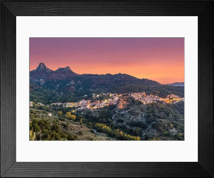 Framed Print : Novara di Sicilia, Sicily, Italy village at dusk Framed Print : Novara di Sicilia, Sicily, Italy village at dusk