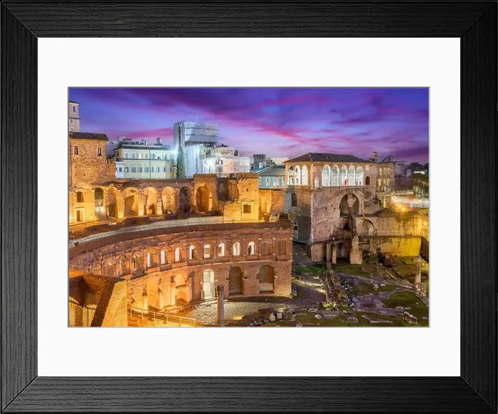 Framed Print : Rome, Italy overlooking Trajan's Forum at dusk Framed Print : Rome, Italy overlooking Trajan's Forum at dusk