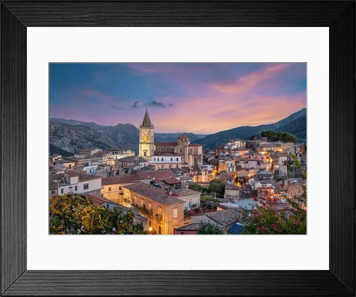 Framed Print : Novara di Sicilia, Sicily, Italy village at dawn Framed Print : Novara di Sicilia, Sicily, Italy village at dawn