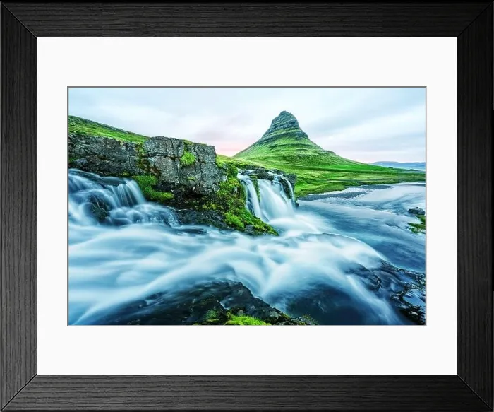 Framed Print : Incredible landscape with Kirkjufellsfoss waterfall and Kirkjufell mountain, Iceland, Europe Framed Print : Incredible landscape with Kirkjufellsfoss waterfall and Kirkjufell mountain, Iceland, Europe