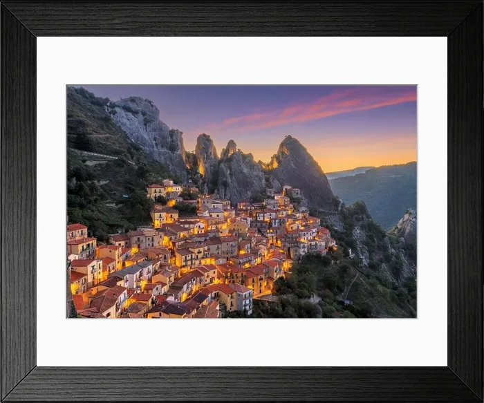 Framed Print : Castelmezzano, Italy in the Basilicata region at dawn Framed Print : Castelmezzano, Italy in the Basilicata region at dawn