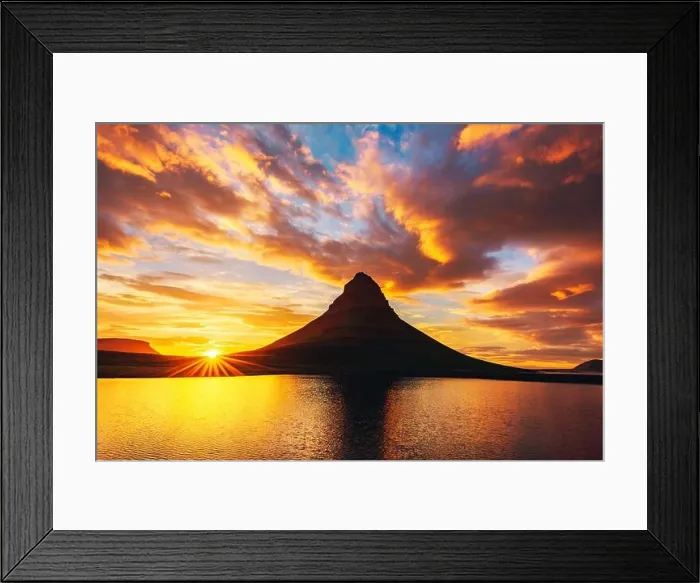 Framed Print : Incredible landscape with Kirkjufell mountain and colorful sunset sky on Snaefellsnes peninsula near, Iceland Framed Print : Incredible landscape with Kirkjufell mountain and colorful sunset sky on Snaefellsnes peninsula near, Iceland