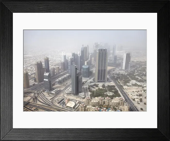 Framed Print : Dubai - view from Burj Khalifa Tower, United Arab Emirates Framed Print : Dubai - view from Burj Khalifa Tower, United Arab Emirates