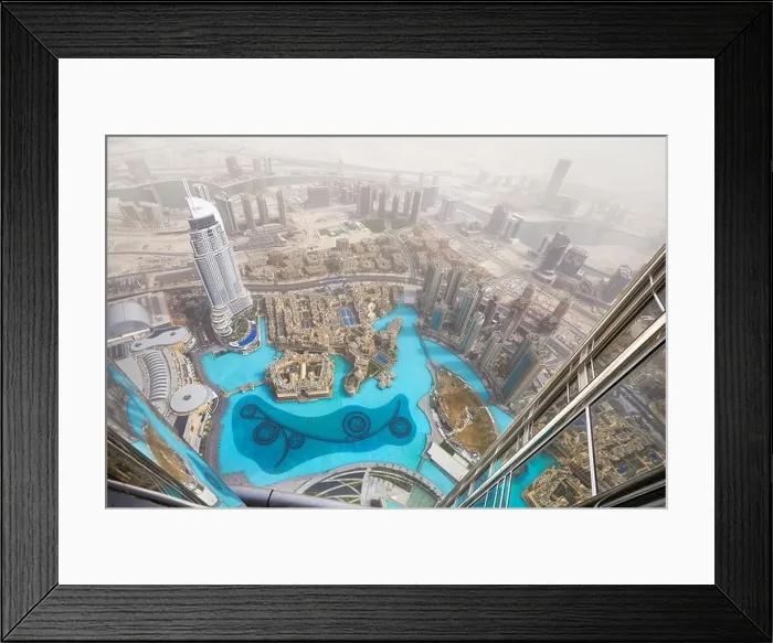 Framed Print : Dubai - view from Burj Khalifa Tower, United Arab Emirates Framed Print : Dubai - view from Burj Khalifa Tower, United Arab Emirates