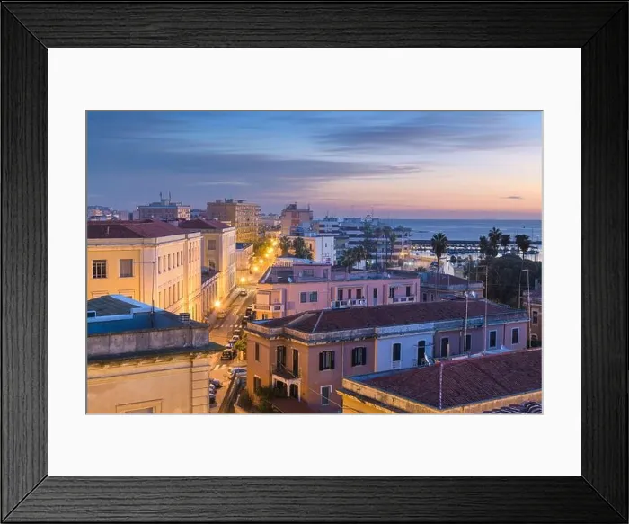 Framed Print : Syracuse, Sicily, Italy rooftop cityscape views on the coast at dawn Framed Print : Syracuse, Sicily, Italy rooftop cityscape views on the coast at dawn