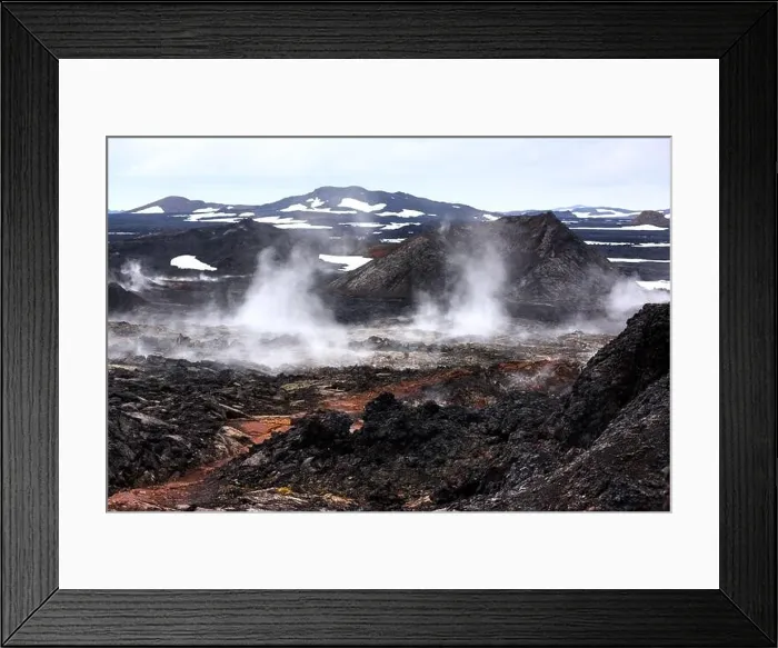 Framed Print : Reeky lavas field in the geothermal valley Leirhnjukur, near Krafla volcano, Iceland. Landscape photography Framed Print : Reeky lavas field in the geothermal valley Leirhnjukur, near Krafla volcano, Iceland. Landscape photography