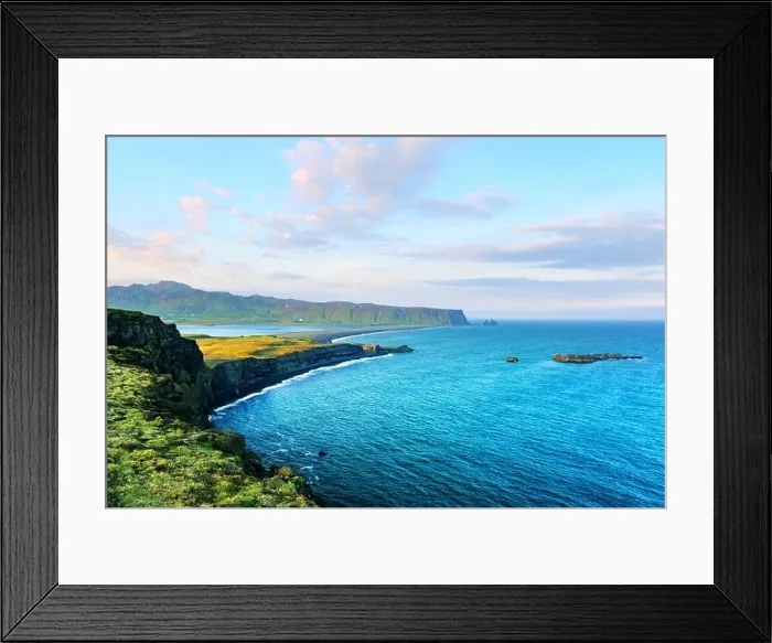 Framed Print : Gorgeous view of the Black beach and troll toes. Reynisdrangar, Vik, Iceland