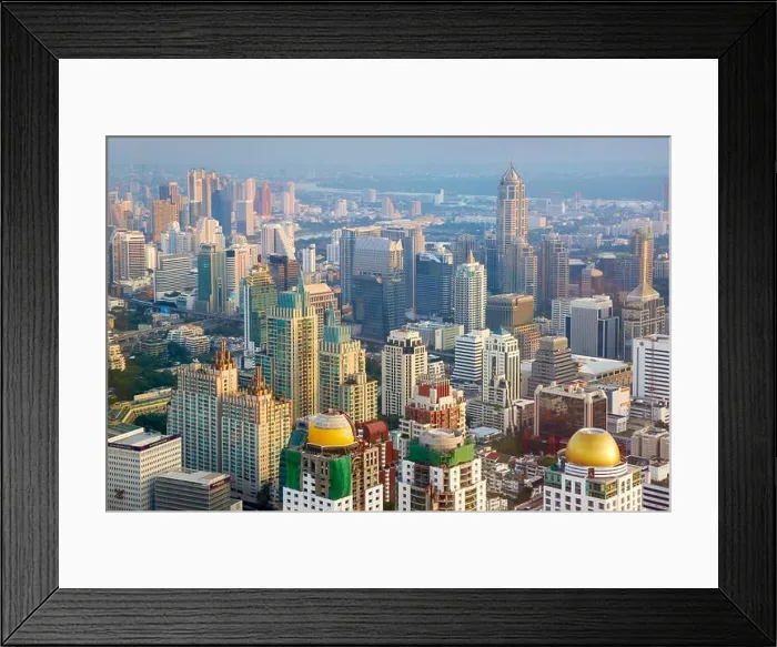Framed Print : Thailand - Bangkok cityscape view from Baiyoke Sky Tower Framed Print : Thailand - Bangkok cityscape view from Baiyoke Sky Tower
