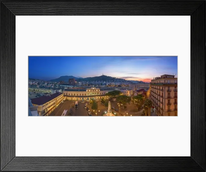 Framed Print : Salerno, Italy cityscape over Pizza Vittorio Veneto and the main station at dawn Framed Print : Salerno, Italy cityscape over Pizza Vittorio Veneto and the main station at dawn