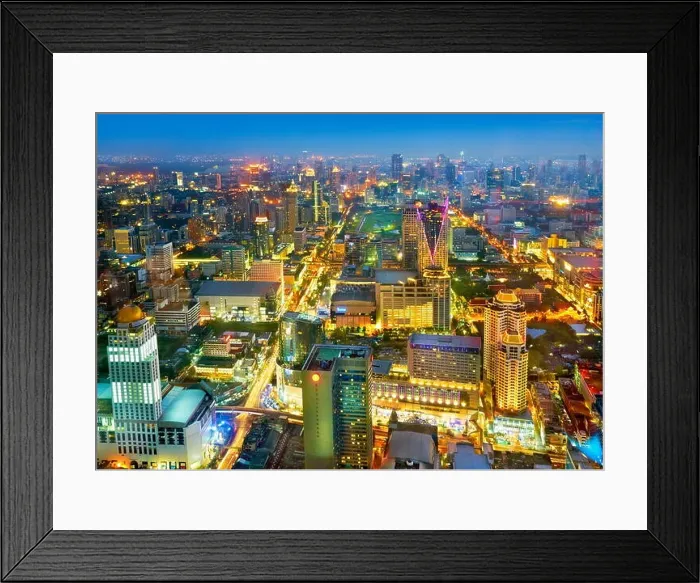 Framed Print : Thailand - Bangkok cityscape view from Baiyoke Sky Tower Framed Print : Thailand - Bangkok cityscape view from Baiyoke Sky Tower