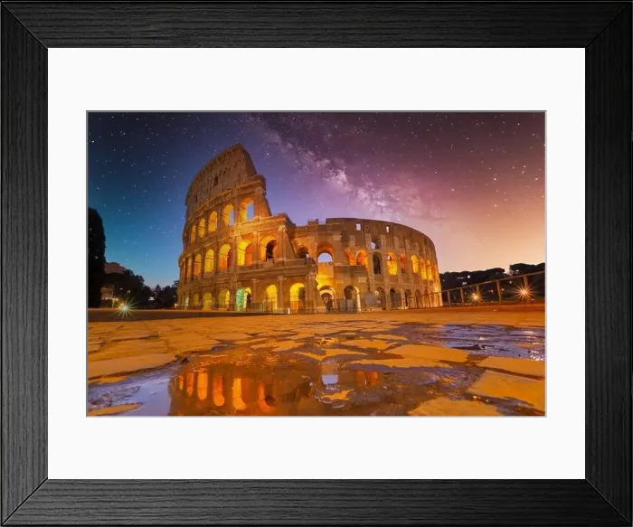 Framed Print : Night view of Colosseum in Rome, Italy. Rome architecture and landmark. Rome Colosseum is one of the main attractions of Rome and Italy Framed Print : Night view of Colosseum in Rome, Italy. Rome architecture and landmark. Rome Colosseum is one of the main attractions of Rome and Italy