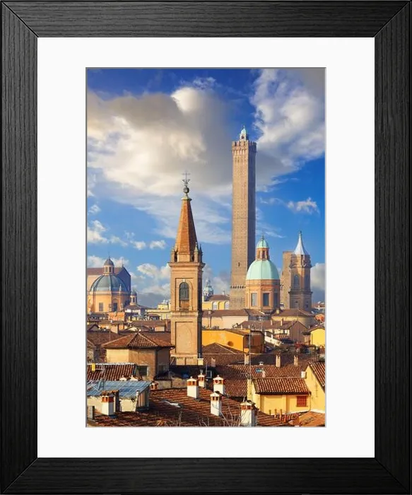 Framed Print : Bologna, Italy rooftop skyline and famous historic towers in the daytime Framed Print : Bologna, Italy rooftop skyline and famous historic towers in the daytime
