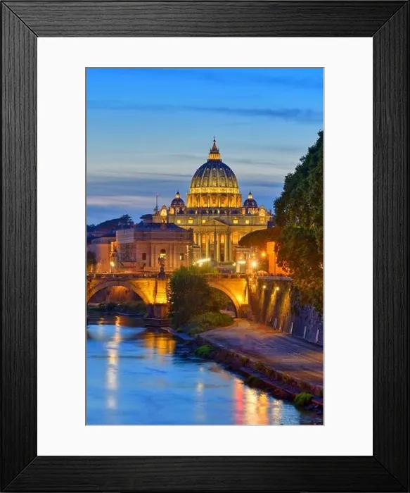 Framed Print : Wonderful view of St Peter Cathedral, Rome, Italy. Sunset light Framed Print : Wonderful view of St Peter Cathedral, Rome, Italy. Sunset light