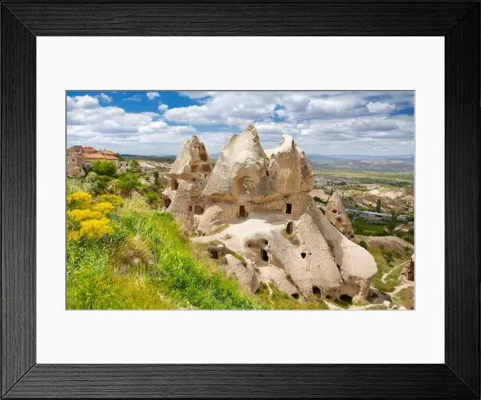 Framed Print : Cappadocia - Turkey, stone formations near Uchisar, UNESCO Framed Print : Cappadocia - Turkey, stone formations near Uchisar, UNESCO