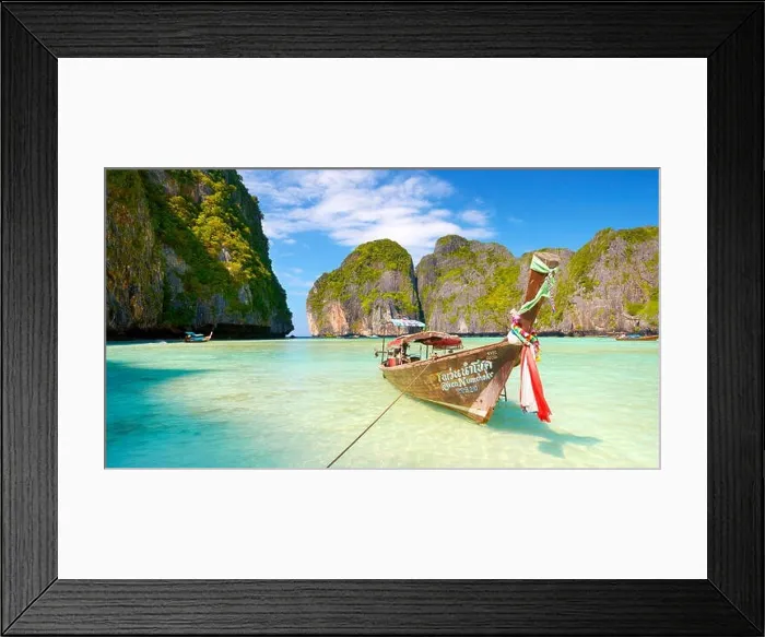 Framed Print : Tropical Maya Bay Beach, Phi Phi Leh Island, Thailand, Asia Framed Print : Tropical Maya Bay Beach, Phi Phi Leh Island, Thailand, Asia