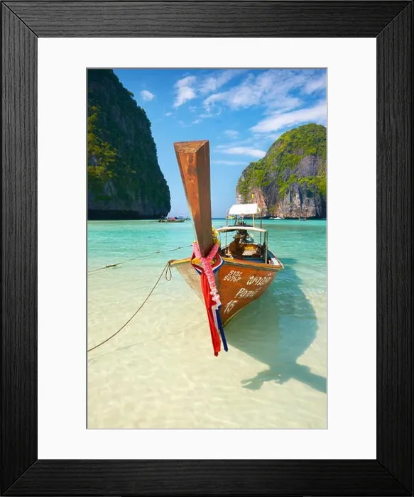 Framed Print : Thailand beach - Phang Nga, Maya Bay on Phi Phi Leh Island, Asia Framed Print : Thailand beach - Phang Nga, Maya Bay on Phi Phi Leh Island, Asia
