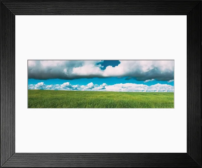 Framed Print : Countryside Rural Green Field Landscape With Young Wheat Sprouts In Spring Summer Cloudy Day. Agricultural Field. Young Wheat Shoots. Aerial View Framed Print : Countryside Rural Green Field Landscape With Young Wheat Sprouts In Spring Summer Cloudy Day. Agricultural Field. Young Wheat Shoots. Aerial View