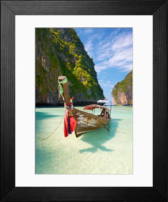 Framed Print : Thailand - Phang Nga, Maya Bay on Phi Phi Leh Island, Andaman Sea Framed Print : Thailand - Phang Nga, Maya Bay on Phi Phi Leh Island, Andaman Sea