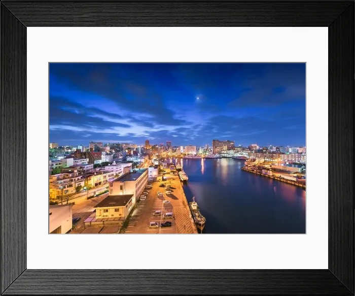 Framed Print : Naha, Okinawa, Japan downtown skyline at dawn from Tomari Port Framed Print : Naha, Okinawa, Japan downtown skyline at dawn from Tomari Port