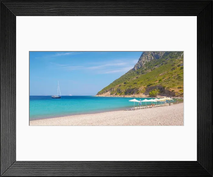 Framed Print : Kos - Dodecanese Islands, Greece, the beach in Kamari village Framed Print : Kos - Dodecanese Islands, Greece, the beach in Kamari village