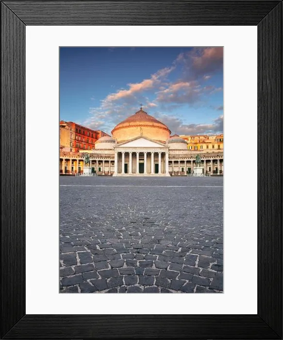 Framed Print : Naples, Italy. Cityscape image of Naples, Italy with the view of large public town square Piazza del Plebiscito at sunrise Framed Print : Naples, Italy. Cityscape image of Naples, Italy with the view of large public town square Piazza del Plebiscito at sunrise