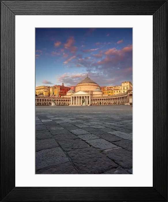 Framed Print : Naples, Italy. Cityscape image of Naples, Italy with the view of large public town square Piazza del Plebiscito at sunrise Framed Print : Naples, Italy. Cityscape image of Naples, Italy with the view of large public town square Piazza del Plebiscito at sunrise