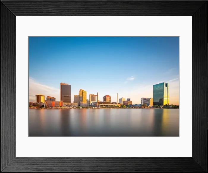 Framed Print : Toledo, Ohio, USA downtown skyline on the Maumee River at dusk Framed Print : Toledo, Ohio, USA downtown skyline on the Maumee River at dusk
