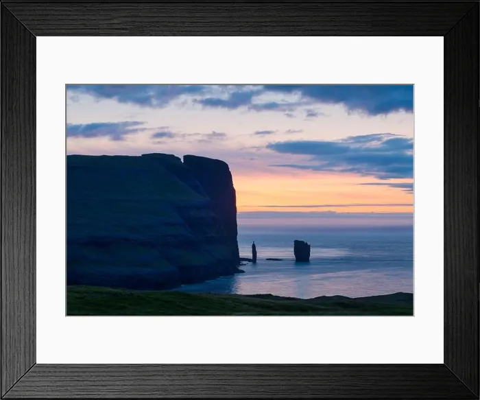 Framed Print : Incredible sunrise morning view on Risin og Kellingin cliffs in Atlantic ocean, Eysturoy island, Faroe Islands, Denmark. Landscape photography Framed Print : Incredible sunrise morning view on Risin og Kellingin cliffs in Atlantic ocean, Eysturoy island, Faroe Islands, Denmark. Landscape photography