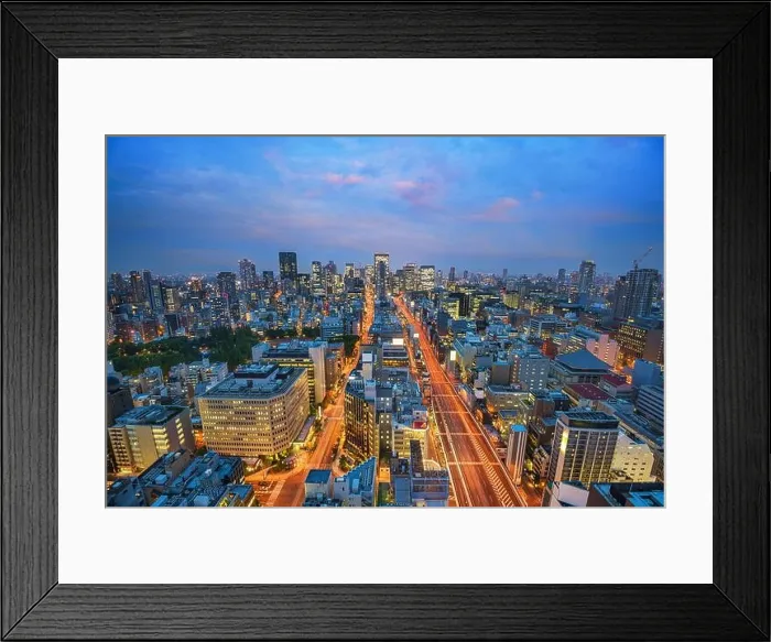 Framed Print : Osaka, Japan cityscape at twilight