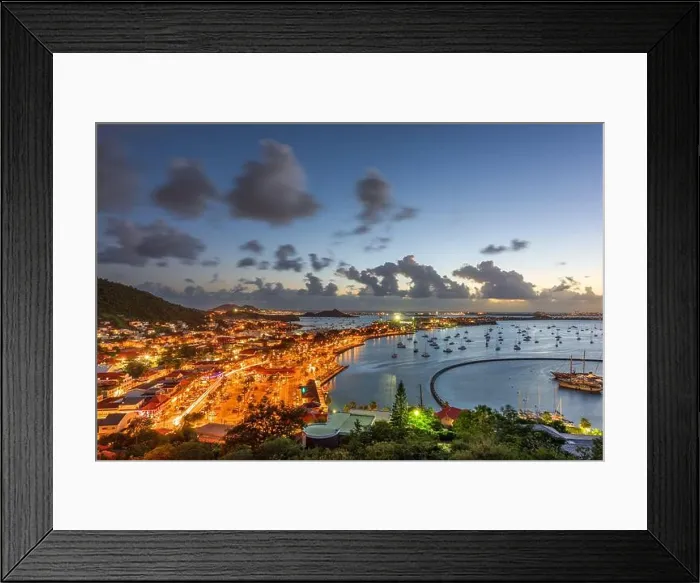 Framed Print : Marigot, St. Martin town skyline Framed Print : Marigot, St. Martin town skyline