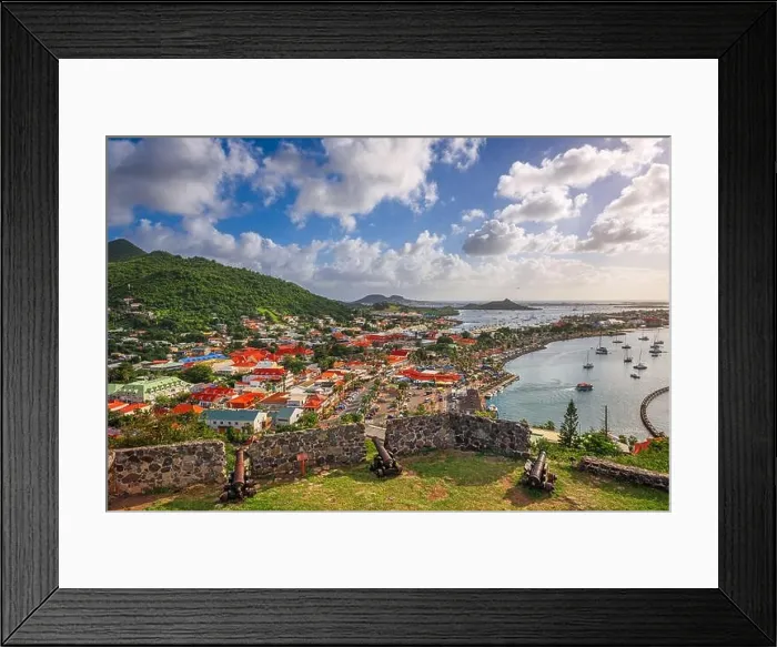 Framed Print : Marigot, St. Martin town skyline Framed Print : Marigot, St. Martin town skyline