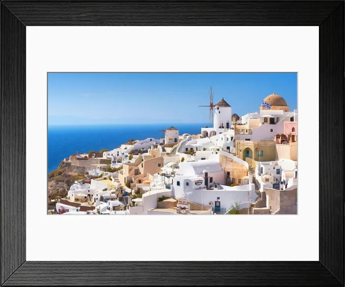 Framed Print : Santorini Island - white houses and windmills, Oia, Greece Framed Print : Santorini Island - white houses and windmills, Oia, Greece
