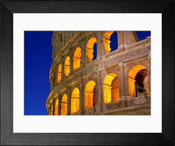 Framed Print : Colosseum at sunset, Rome. Rome best known architecture and landmark. Rome Colosseum is one of the main attractions of Rome and Italy