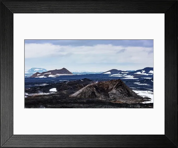 Framed Print : Panoramical view of Reeky lavas field in the geothermal valley Leirhnjukur, near Krafla volcano, Iceland. Landscape photography Framed Print : Panoramical view of Reeky lavas field in the geothermal valley Leirhnjukur, near Krafla volcano, Iceland. Landscape photography