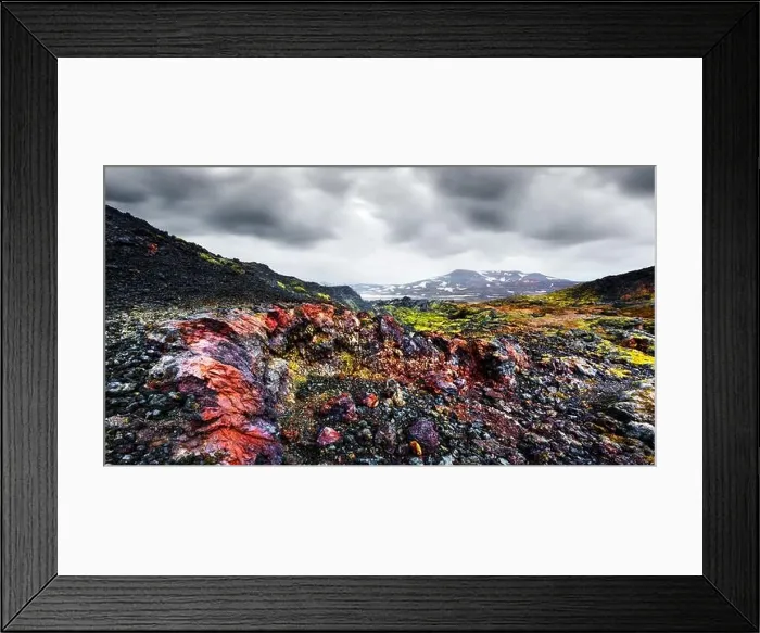 Framed Print : Panoramical view of Reeky lavas field in the geothermal valley Leirhnjukur, near Krafla volcano, Iceland, Europe. Landscape photography Framed Print : Panoramical view of Reeky lavas field in the geothermal valley Leirhnjukur, near Krafla volcano, Iceland, Europe. Landscape photography