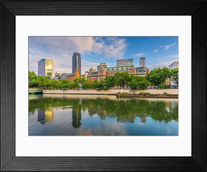 Framed Print : Osaka, Japan at Nakanoshima Island nestled betweend the Tosabori and Dōjima rivers Framed Print : Osaka, Japan at Nakanoshima Island nestled betweend the Tosabori and Dōjima rivers