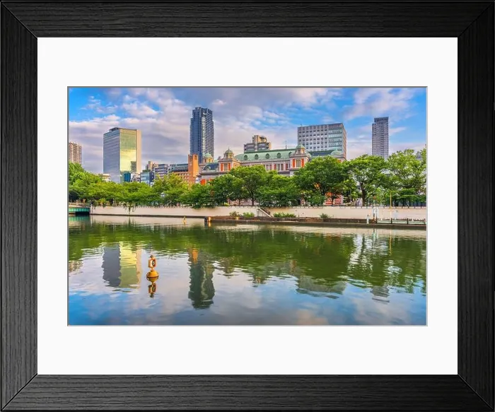 Framed Print : Osaka, Japan at Nakanoshima Island nestled betweend the Tosabori and Dōjima rivers Framed Print : Osaka, Japan at Nakanoshima Island nestled betweend the Tosabori and Dōjima rivers