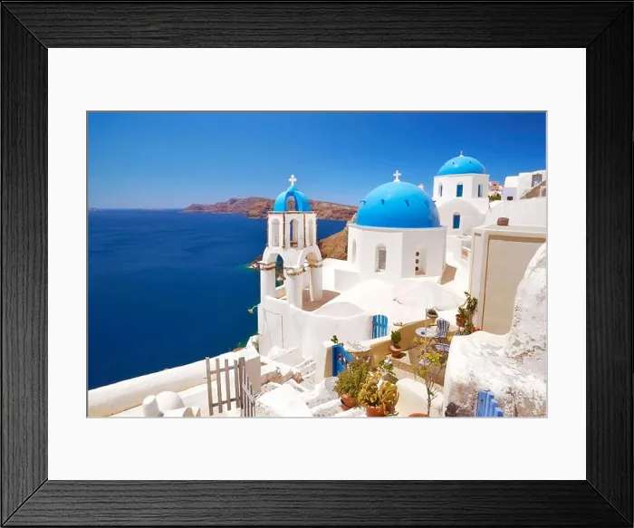 Framed Print : Greek white church, Oia Town, Santorini, Cyclades Islands, Greece Framed Print : Greek white church, Oia Town, Santorini, Cyclades Islands, Greece