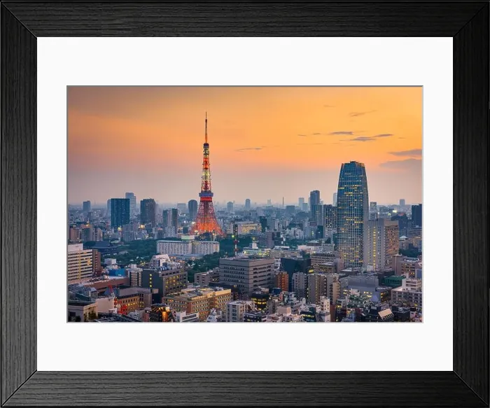 Framed Print : Tokyo Tower in Tokyo, Japan at dusk Framed Print : Tokyo Tower in Tokyo, Japan at dusk