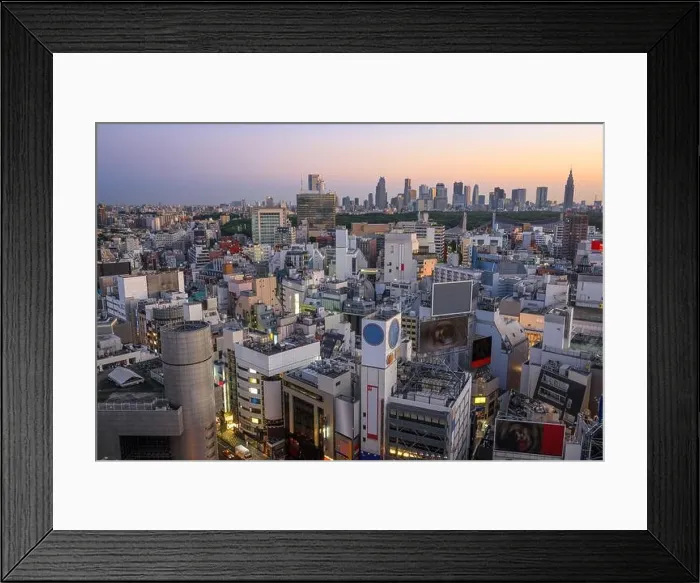 Framed Print : Tokyo, Japan cityscape over the Shibuya district at twilight Framed Print : Tokyo, Japan cityscape over the Shibuya district at twilight