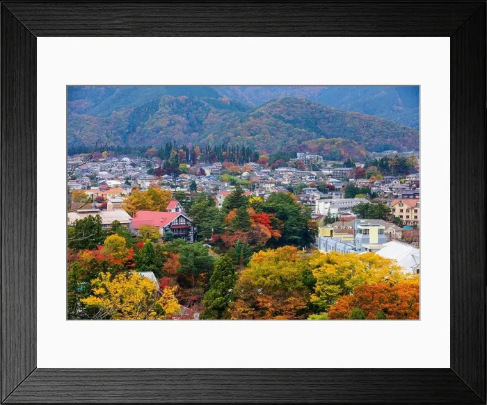 Framed Print : Lake kawaguchi, Yamanashi Prefecture, Japan in autumn season Framed Print : Lake kawaguchi, Yamanashi Prefecture, Japan in autumn season