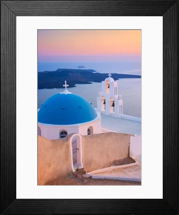 Framed Print : Santorini Island - sunset in Thira (Fira), Cyclades Islands, Greece Framed Print : Santorini Island - sunset in Thira (Fira), Cyclades Islands, Greece